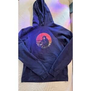 blue monkey themed sweatshirt experience, take me to the